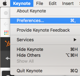 Apple Keynote Preferences