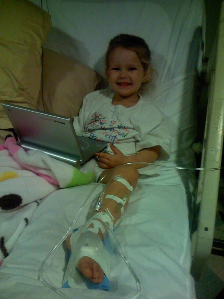 Mary-Claire turned three in the hospital, but she's tough, like her momma. Be tough like both of them to grow.