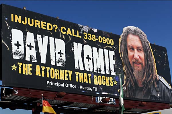 Attorney David Komie has mastered bold direct response marketing for lead generation.