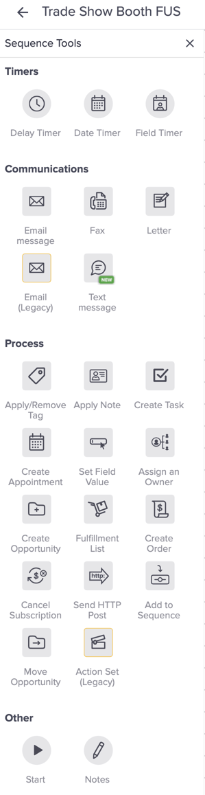 Keap Sequence Tools Sidebar