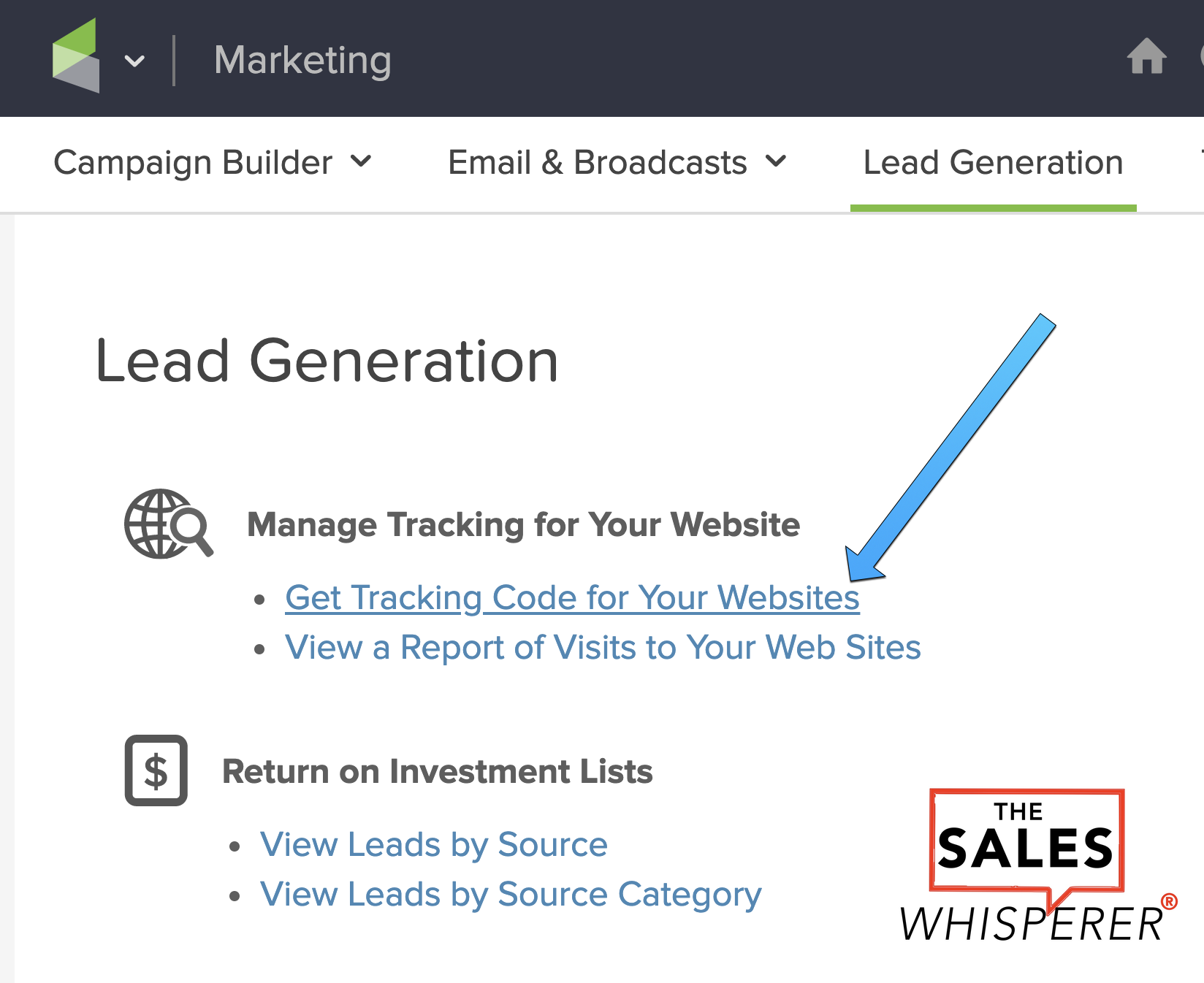 Infusionsoft Wordpress tracking code for lead generation step 2 by Wes Schaeffer, The Sales Whisperer®