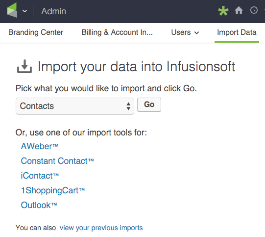 To import your Infusionsoft data count on the inbound marketing team at The Sales Whisperer®