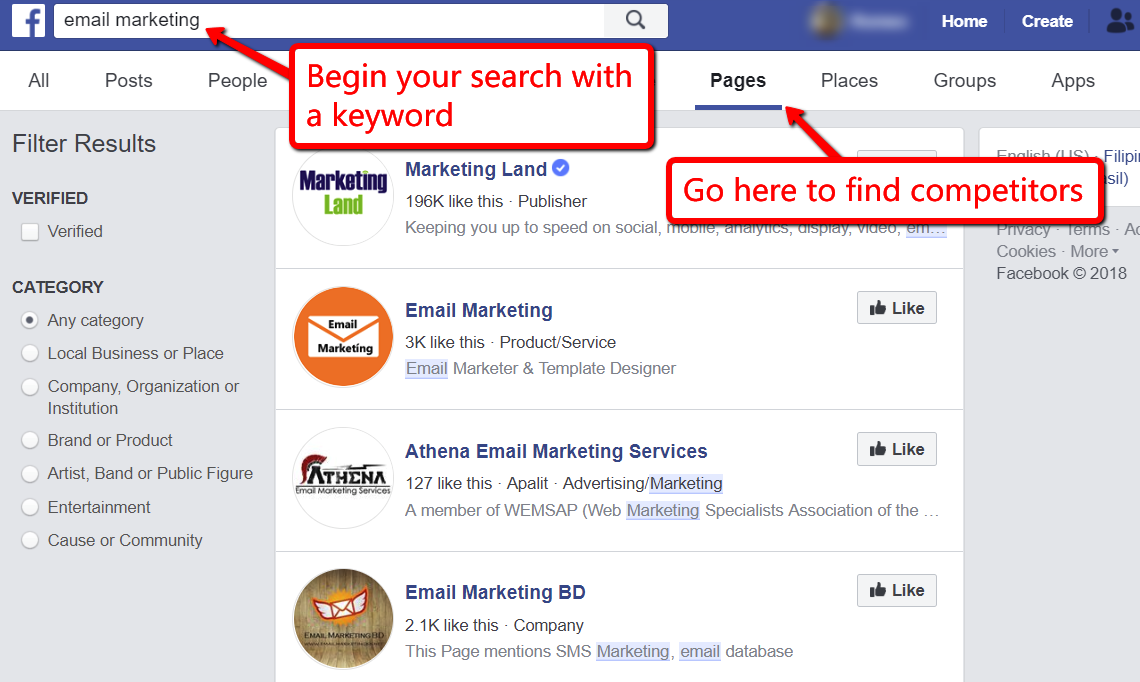 Do competitive research to do Facebook marketing right.